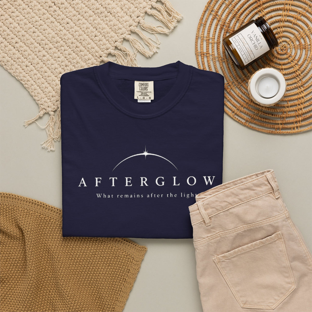 AFTERGLOW — What Remains After the Light | Minimalist Graphic T-Shirt