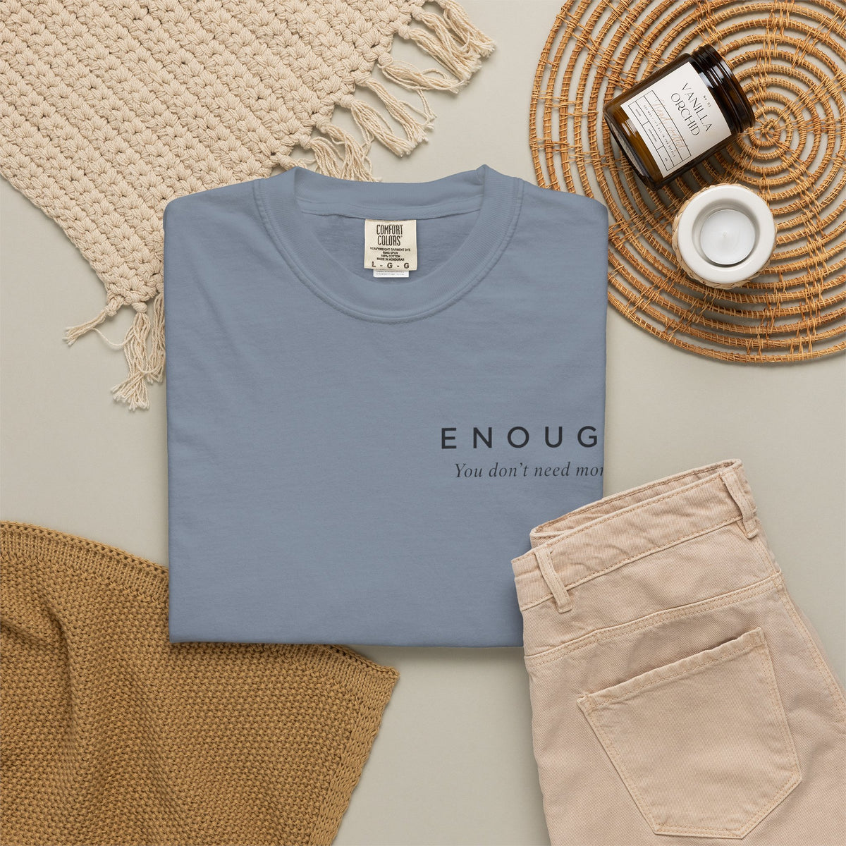 ENOUGH Minimalist T-Shirt | Comfort Colors 1717 — You Don’t Need More