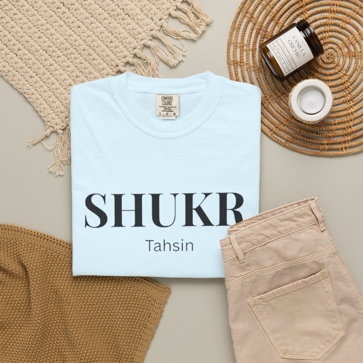 Shukr Tahsin T-Shirt — Minimal Gratitude Tee