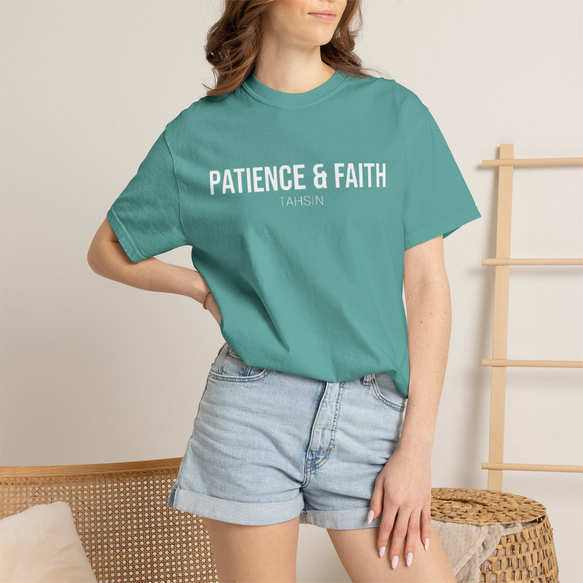 Minimalist TeeTahsin "Patience & Faith" Minimalist Streetwear Heavyweight T-Shirt