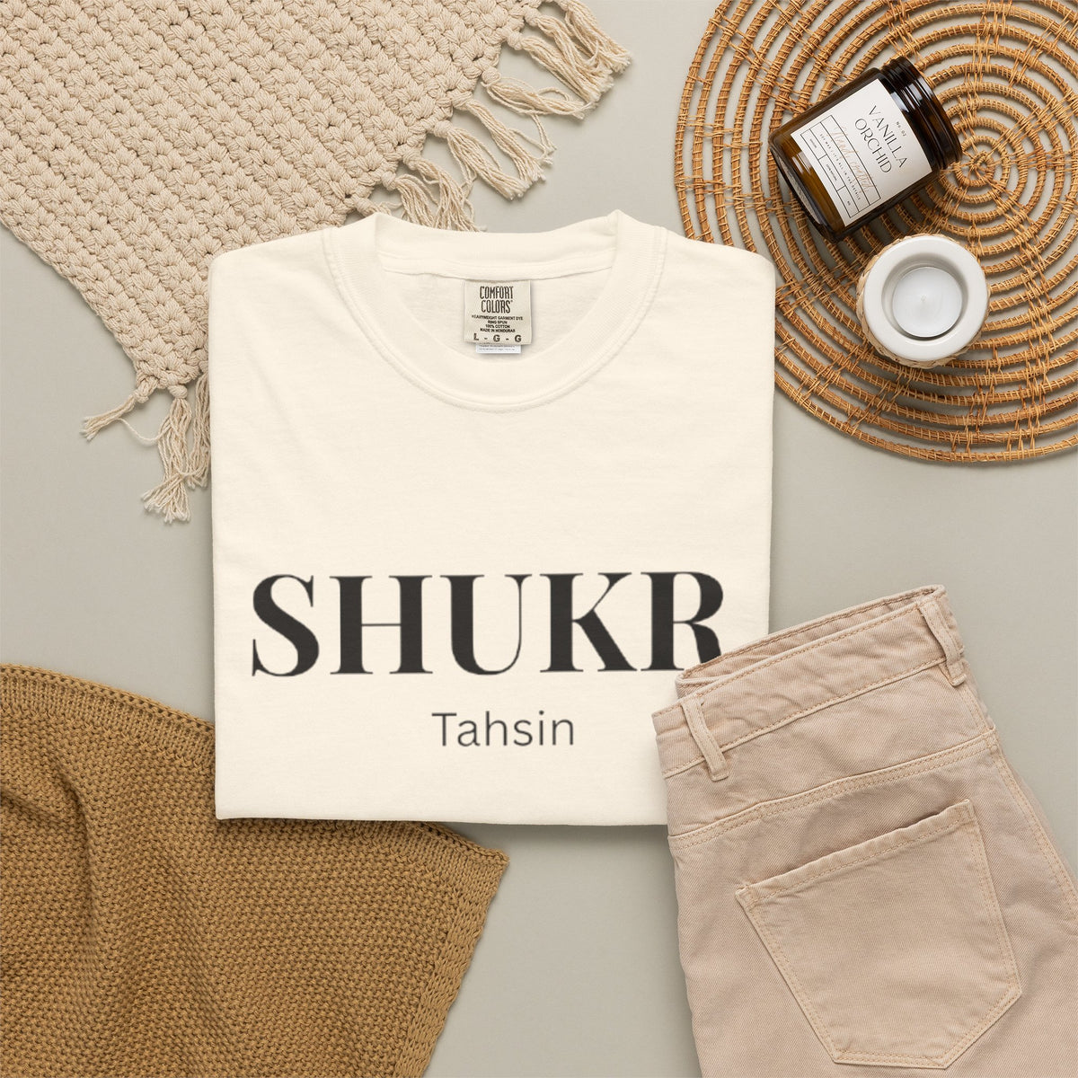 Shukr Tahsin T-Shirt — Minimal Gratitude Tee