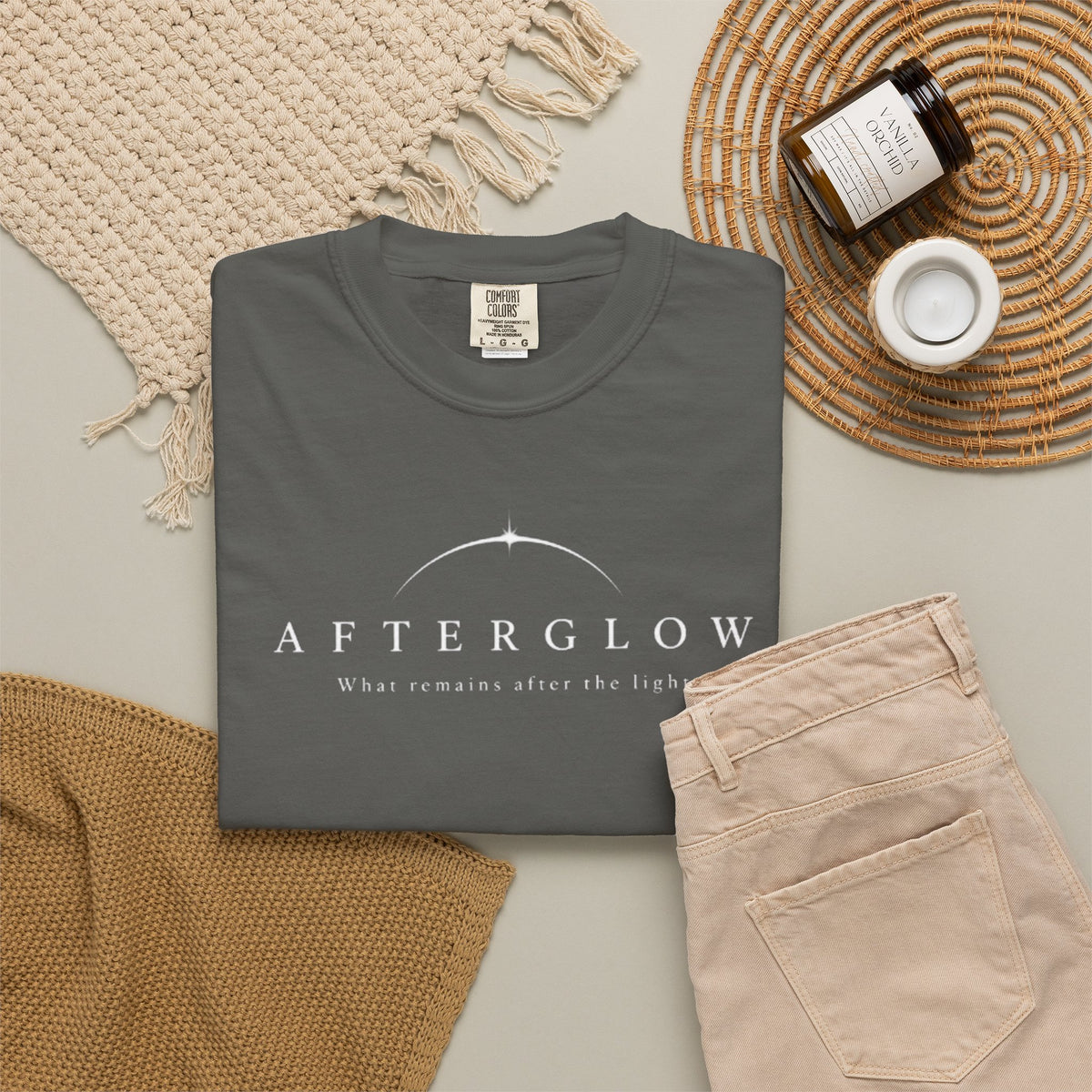 AFTERGLOW — What Remains After the Light | Minimalist Graphic T-Shirt