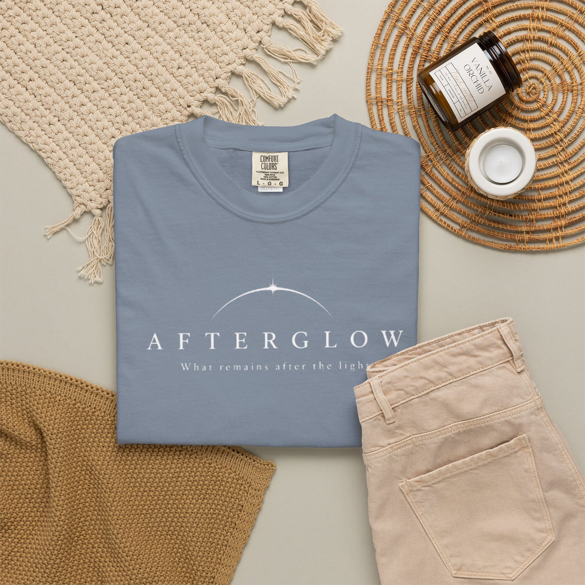 AFTERGLOW — What Remains After the Light | Minimalist Graphic T-Shirt
