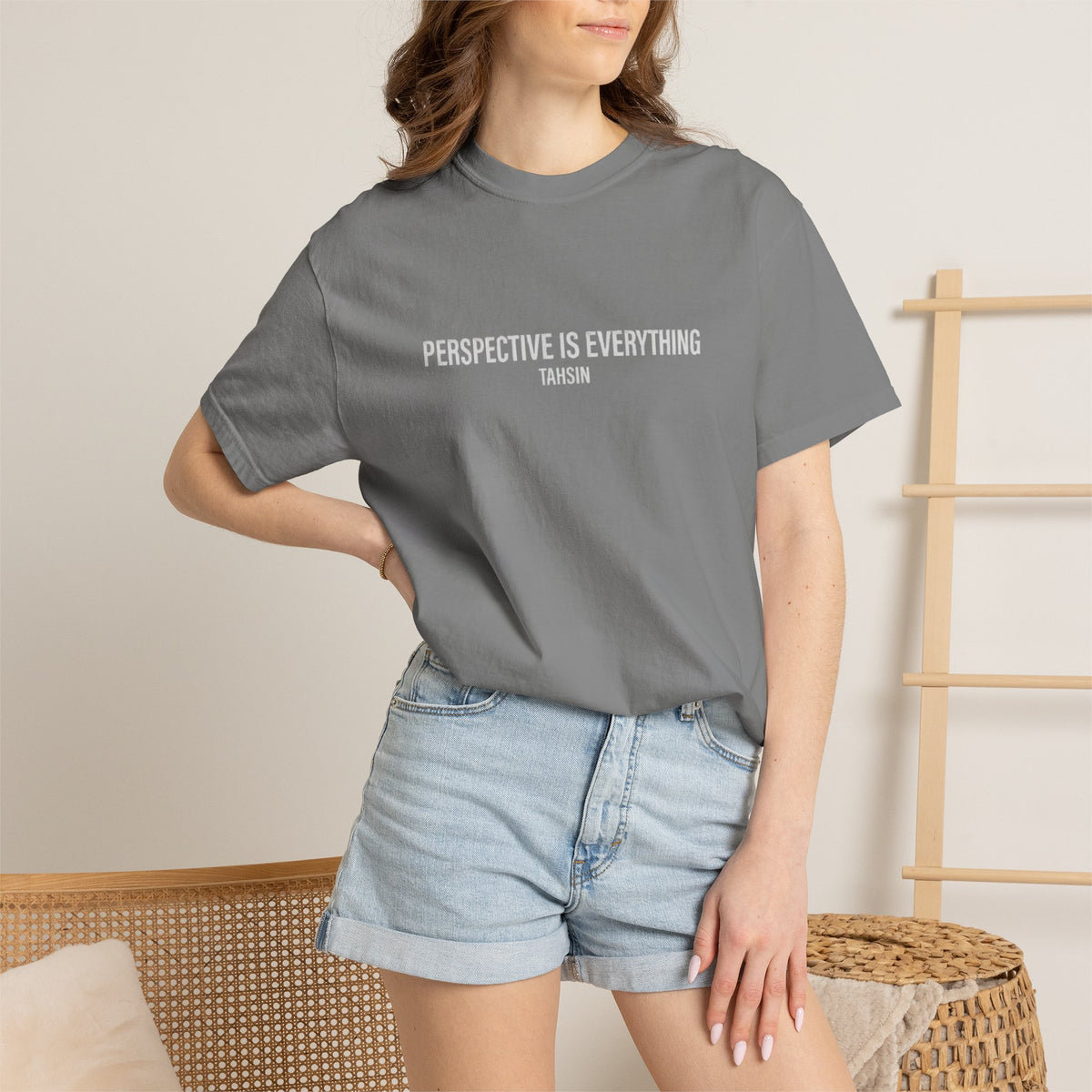 Tahsin "Perspective is Everything" Garment-Dyed Heavyweight Tee