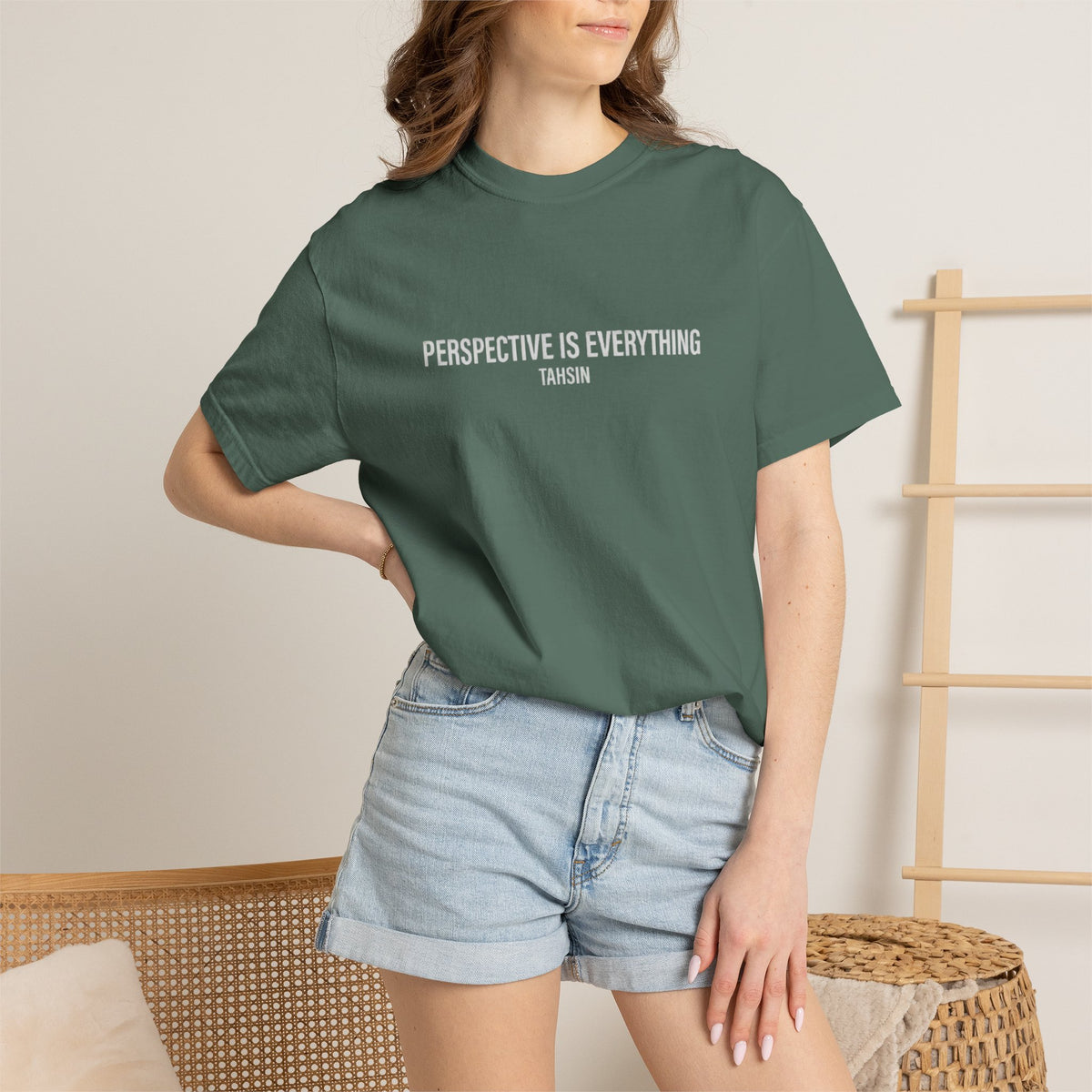 Tahsin "Perspective is Everything" Garment-Dyed Heavyweight Tee