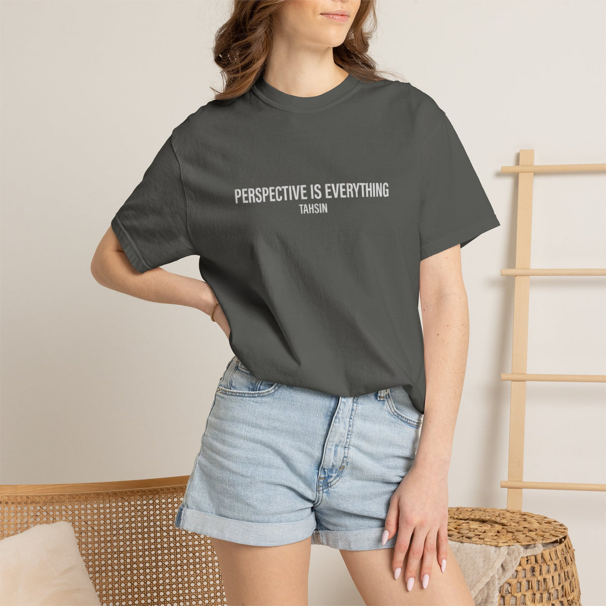 Tahsin "Perspective is Everything" Garment-Dyed Heavyweight Tee