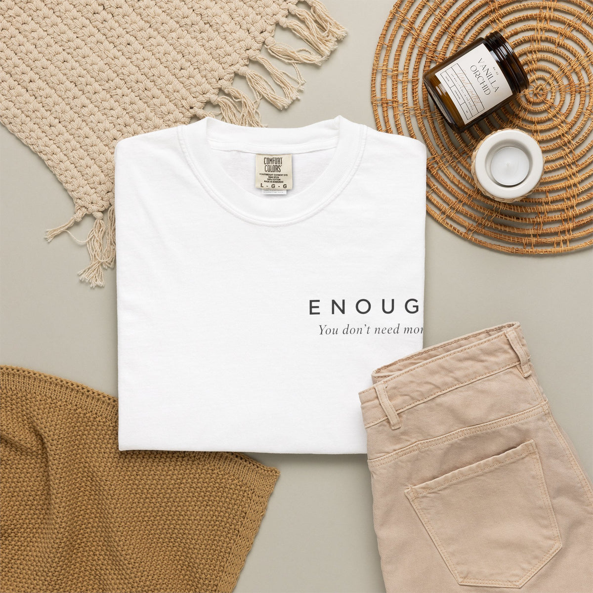 ENOUGH Minimalist T-Shirt | Comfort Colors 1717 — You Don’t Need More