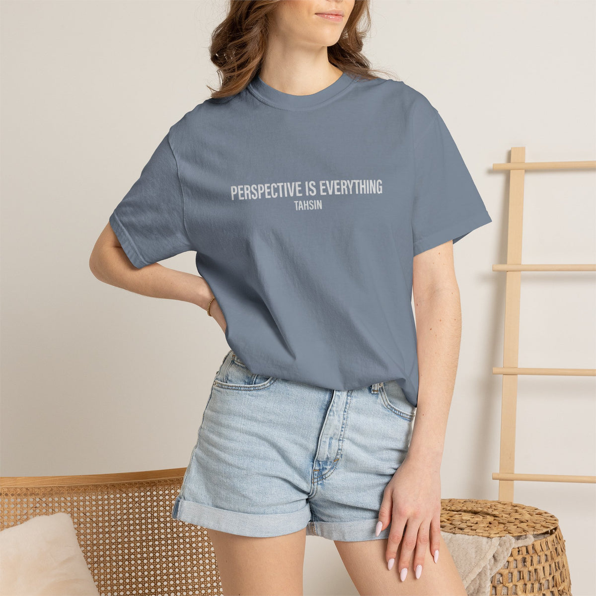 Tahsin "Perspective is Everything" Garment-Dyed Heavyweight Tee