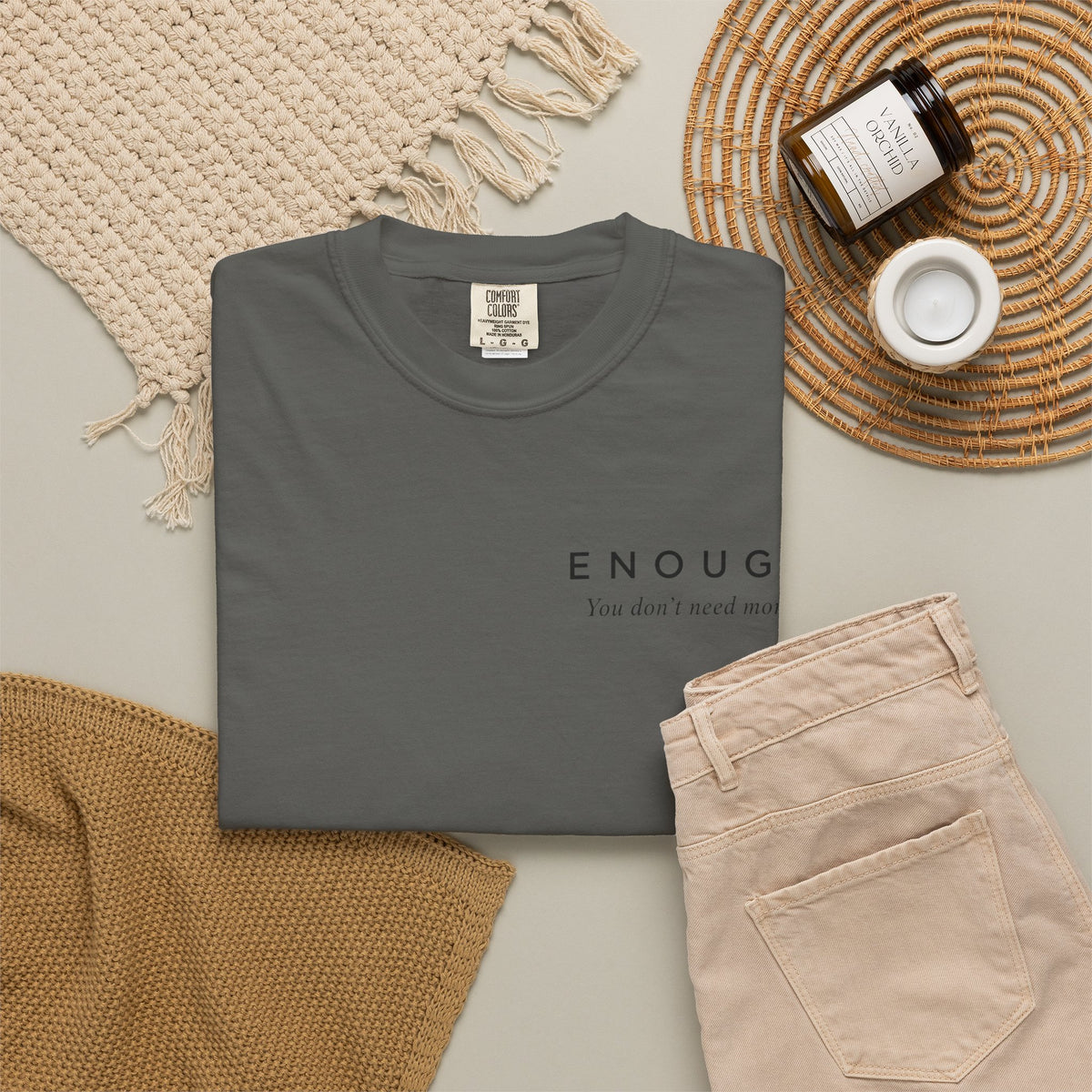 ENOUGH Minimalist T-Shirt | Comfort Colors 1717 — You Don’t Need More