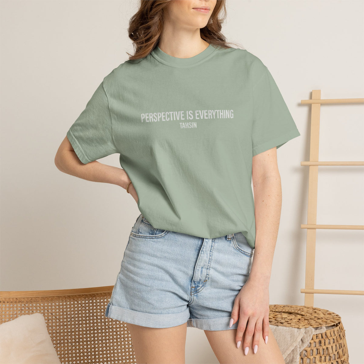 Tahsin "Perspective is Everything" Garment-Dyed Heavyweight Tee