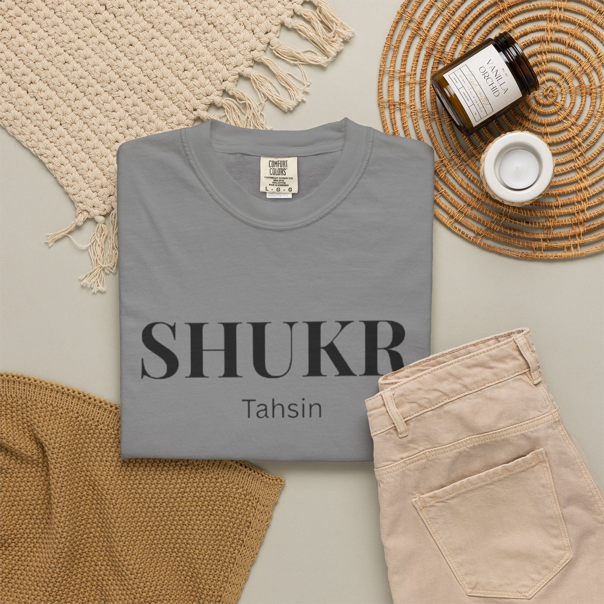 Shukr Tahsin T-Shirt — Minimal Gratitude Tee